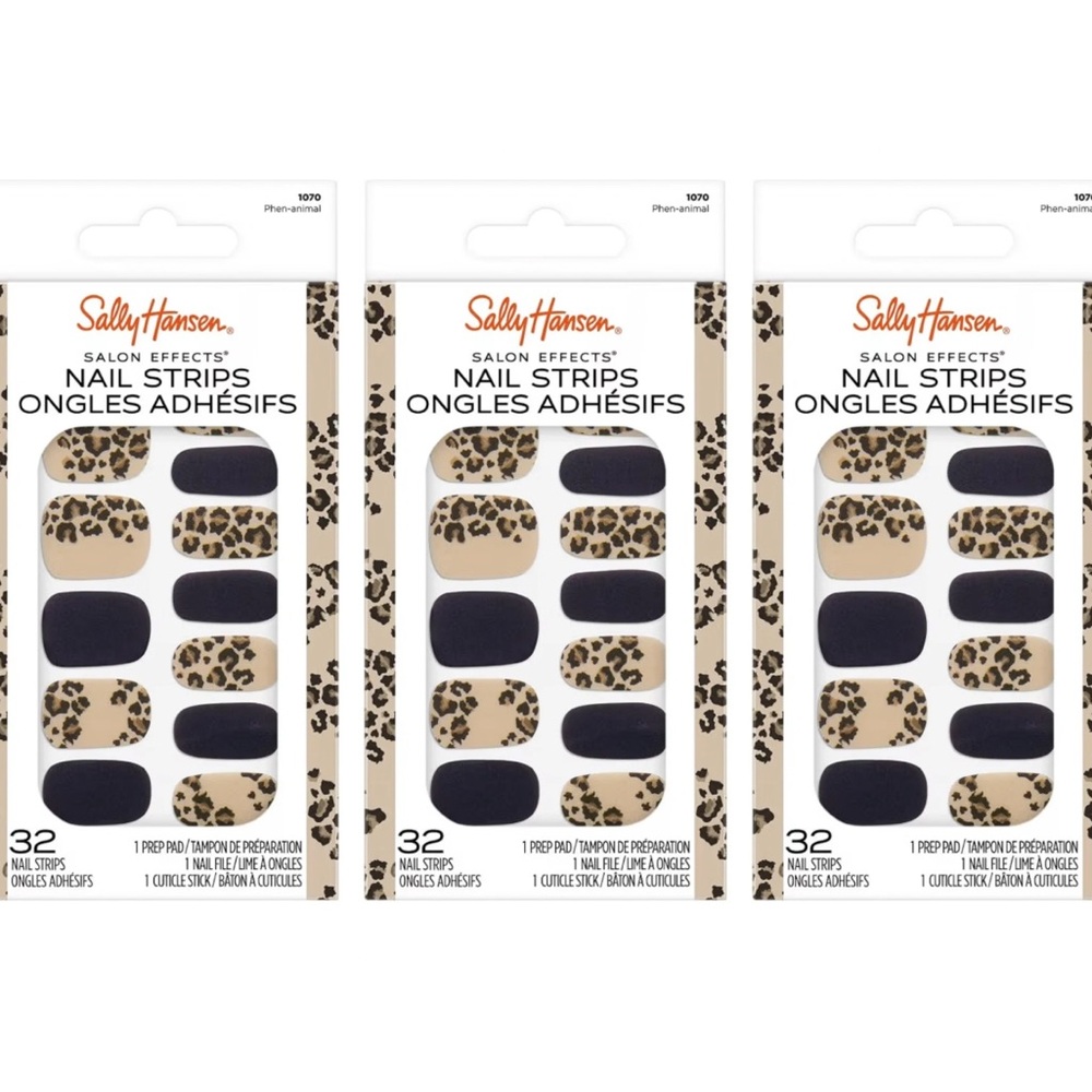 3 Pack Sally Hansen Leopard Print Nail Strips